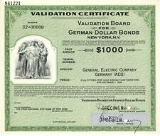 General Electric Co. Germany (AEG) - $1,000 Specimen Bond - Foreign Bonds picture