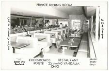 Vandalia Ohio  Crossroads Restaurant Dining Room Interior RPPC Real Photo 1950's picture