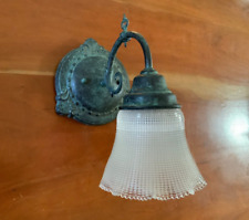 Vintage wall sconce lighting from 1980s with Antique original Holophane  shade picture