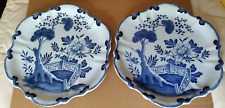 Creil Et Montereau plates (2), blue and white Asian design, 9