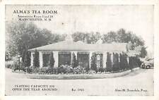 Vintage Postcard Exterior View Alma's Tea Room, Manchester, New Hampshire 1941 picture