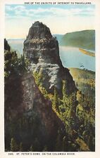 Columbia River OR Oregon, St. Peter's Dome Rock Formation, Vintage Postcard picture