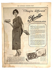 1923 Apollo Chocolates Criterion VTG Sepia Print Ad Coles Phillips Pretty Woman picture
