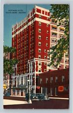 South Bend IN Historic 1930 Hoffman Hotel Storefronts Indiana Vintage Postcard picture