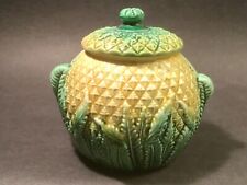 Large Antique Majolica Pineapple Lidded Sugar Bowl c.1800's picture