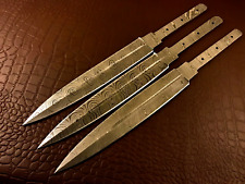 Handmade Damascus Steel Medieval Blank Blade-Double Edge-Dagger-Knife- -B95 picture