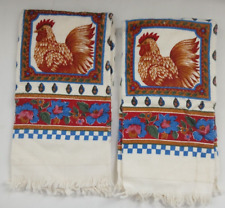 Vintage Chicken / Rooster Kitchen Towel Lot of 2 - Country Cottage Core picture