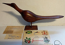 Jamaican Mid Century Modern Mahogny Wood Doctor Bird Sculpture 1970s picture