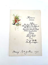 1901 French Menu * picture