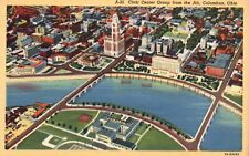 Postcard OH Columbus Ohio Civic Center Group Aerial View Linen Vintage PC J2364 picture