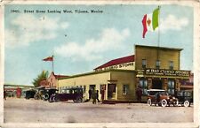 Big Curio Store Post Cards Cigars Antique Cars Autos Tijuana Mexico Postcard picture