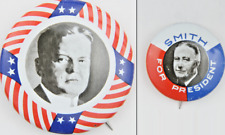 VTG 1928 Presidential Campaign Pin Button Lot Herbert Hoover Alfred Smith Repro picture