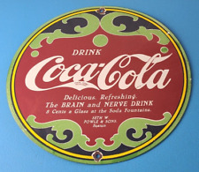 Vintage Coca Cola Porcelain Sign - Gas Pump Service Drink Soda Beverage Sign picture