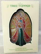 VTG Hallmark Tree Topper Christmas Angel Stained Glass 1979 QX703-7 picture