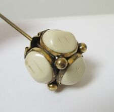 Antique Hatpin Large Ivory-Colored Celluloid with Nib picture
