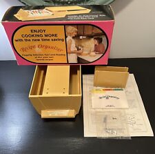 Vintage Under Cabinet Recipe Drawer Organizer Flambeau Plastics Gold New In Box picture