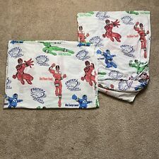 Vintage Power Rangers Twin Size Bed Sheet Set 2000 Faster Than Speed Of Time picture