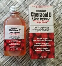 1996 NOS Vintage CHERACOL Cough Syrup Bottle Unopened + Box Cherry By Roberts picture
