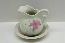 Porcelain Pitcher Water Bowl Poppies Small 3.5