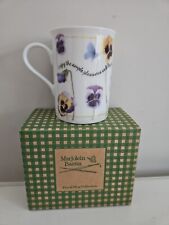 VTG 1997 Avon Marjolein Bastin Pansies Floral Mug Bee & Butterfly New In Box picture