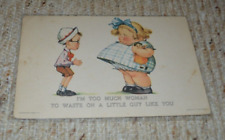 I'm Too Much Woman Little Cubby Girl Boy Twelvetrees Humor Postcard 1920s No 122 picture