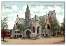 c1950's Grace Episcopal Church Building Entrance Cedar Rapids Iowa IA Postcard picture