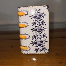 Vintage 18th Century Repro Ceramic Delft Style Book Bottle Decanter Warmer Flask picture