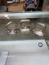 Two’s Company Silver Plated Napkin Ring, Card Holder Total Of 3 Vintage  picture
