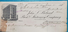 Vignette Billhead Letterhead JOHN L BOLAND BOOKS & STATIONERY CO 1898 ST LOUIS picture