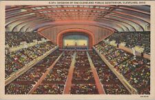Interior Of The Cleveland Public Auditorium Cleveland OH Linen Vintage Post Card picture