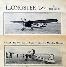 Monoplane Longster Nieuport 27' 1930 HowTo build PLANS picture