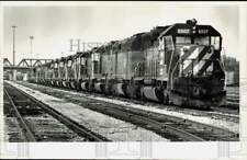 1982 Press Photo Burlington Northern Locomotives Stored at MN Transfer Yard picture