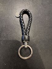 Authentic VENETIAN SHOP Braided Key Ring Keychain Leather Black picture
