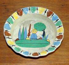 Vintage Mexican Tlaquepaque Handmade & Decorated Pottery Man w/Sombrero Bowl picture