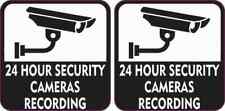 2x2 24 Hour Security Cameras Recording Stickers Car Truck Vehicle Bumper Decal picture