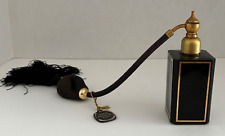 Marcel FRANCK Perfume Atomizer Paris Black Glass with Gold Trim Art Deco picture