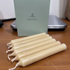 NEW- PartyLite Spiced Vanilla Refill Utility 6” Ivory Candles A0211 USA Box of 6 picture