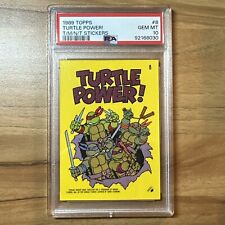 1989 Topps Teenage Mutant Ninja Turtles Turtle Power Sticker PSA 10 picture