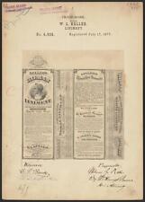 Photo:[[Trademark registration by W. L. Keller for Roman brand Liniment]] picture