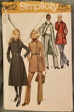 Vtg 70s Simplicity 9612 Miss Sz 18 Pattern Double Breasted Coat Two Lengths Pant picture