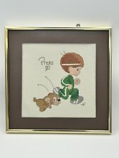Framed Finished Precious Moments Cross Stitch 