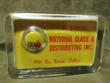 1950s Dallas Texas National Glass Dist. Co Paperweight with Bakelite Dice Rare picture