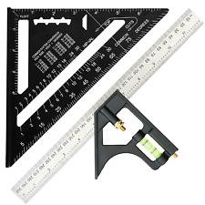 7 Inch Rafter Square and 12 Inch Combination Square Tool Set, Ruler Co picture
