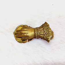 19c Vintage Victorian Hand Shape Golden Brass Paper Clip Holder Big Size Old 312 picture