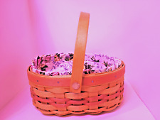 Vintage 1999 Longaberger Basket With Floral Liner Signed picture