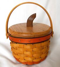 Longaberger 1997 Small pumpkin basket wood lid liner & insert EUC picture