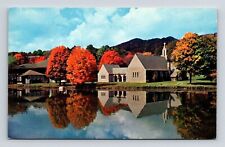 Colorful Autumn Memorial Chapel Lake Junaluska NC North Carolina Postcard UNP picture