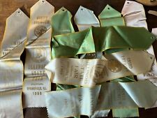 Lot of 9 1958-60s Illinois State Fair Blue Green White Premium Ribbons picture