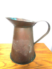 Vintage Rustic Farmhouse Copper Pitcher 10 1/4 Inches Tall picture