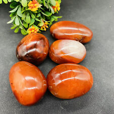 327g Natural Red Agate Quartz Crystal Palm Stone Mineral Specimens Healing picture